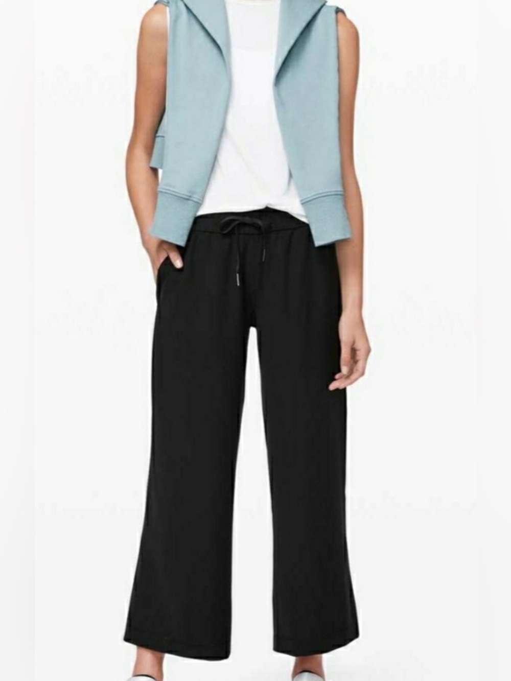 lululemon athletica Black Wide-Leg Drawstring Ankle Pants